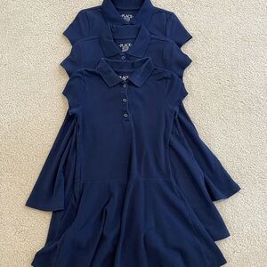 Three Uniform The Children’s Place Dark Blue Collared Dresses
